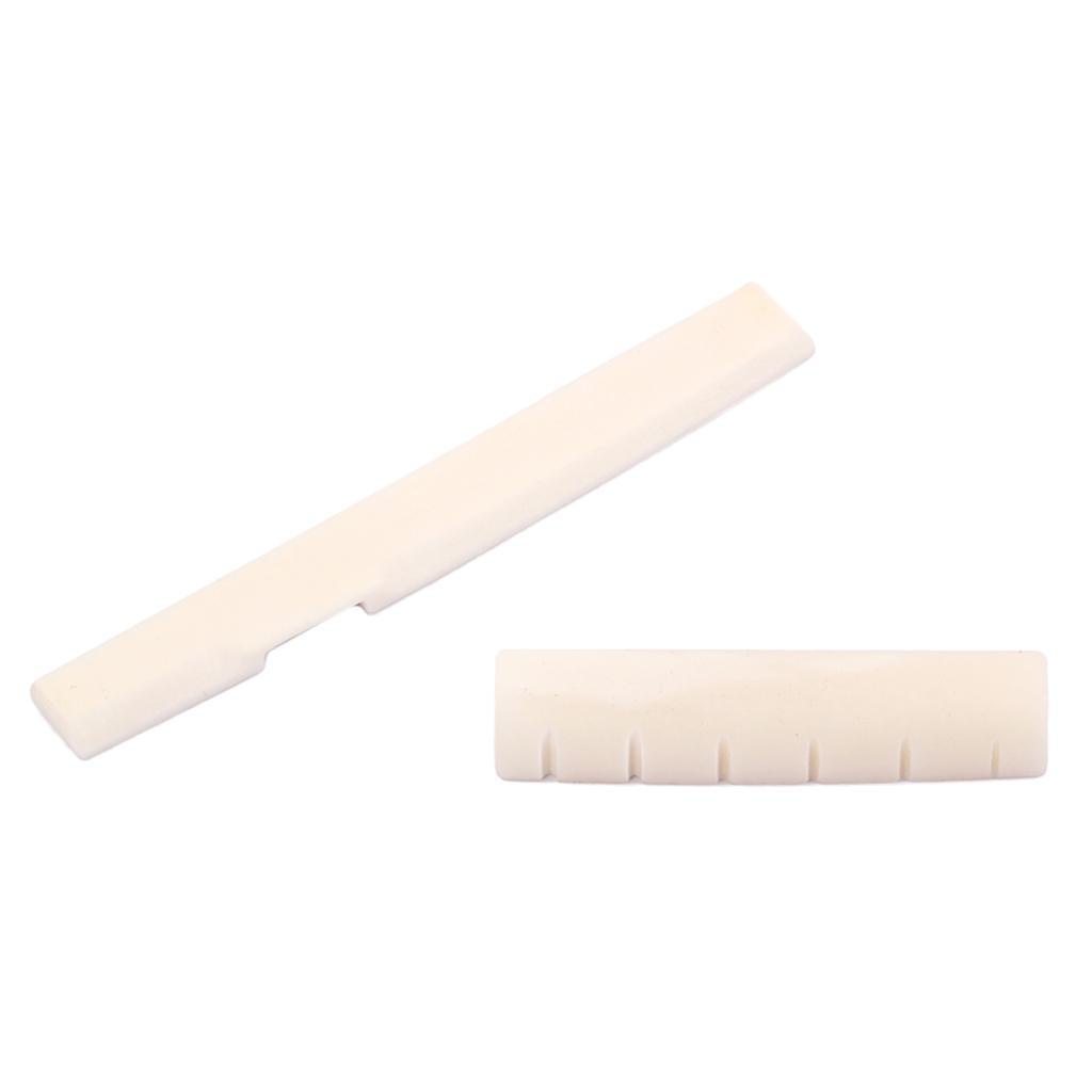 2 Sets Bone Bridge Saddle Nut for Acoustic Guitar Musical Instrument Parts
