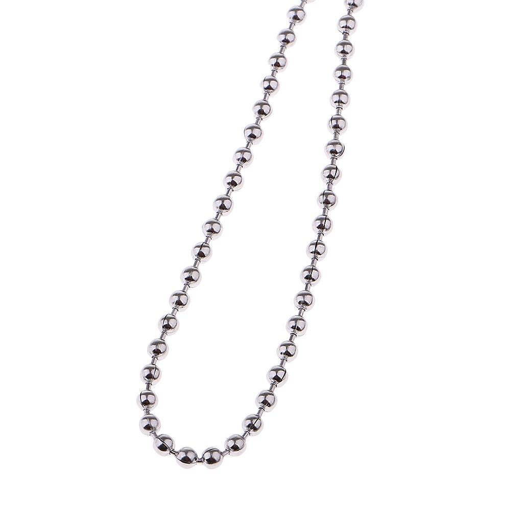 2pcs Mens Stainless Steel Ball Bead Chain Jewelry Necklace for DIY Bracelet