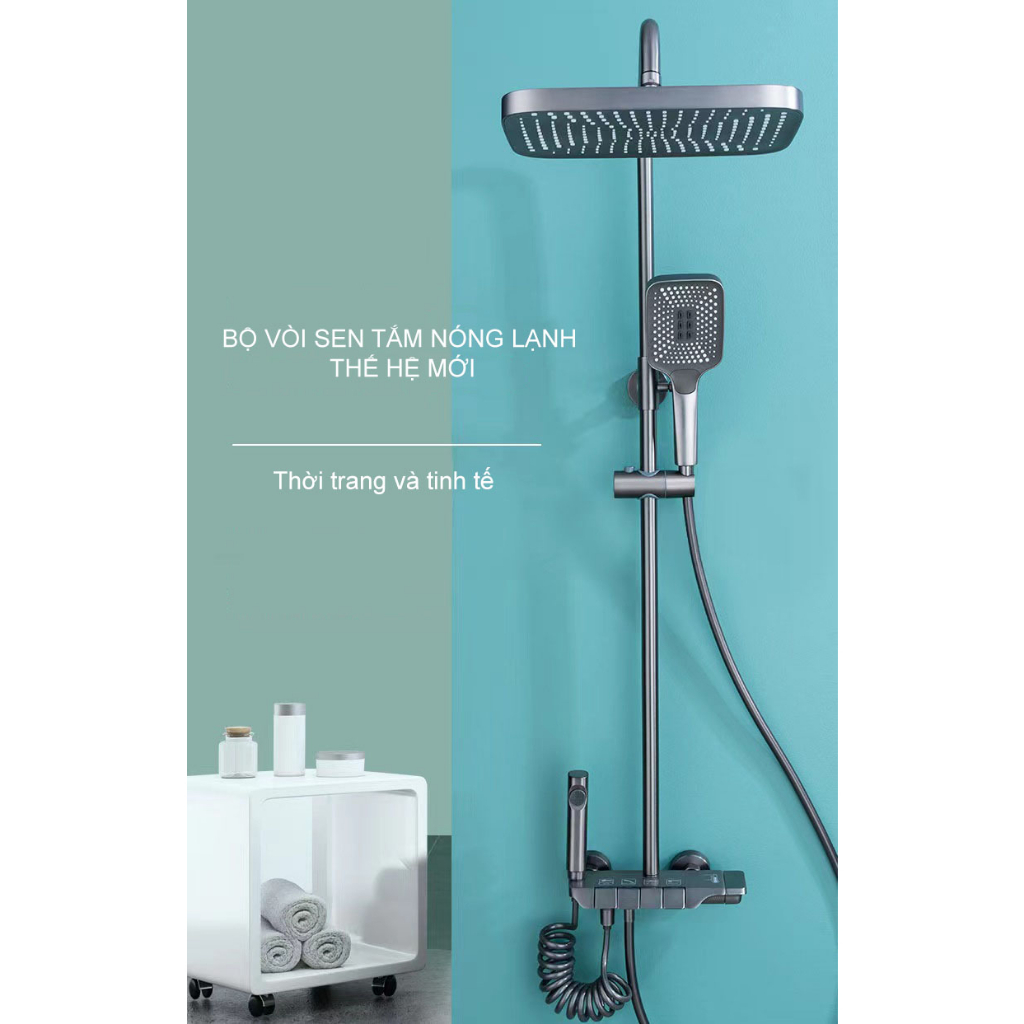 Vòi Sen Tắm Nóng Lạnh Thế Hệ Mới Cho Nhà Tắm Tiện Nghi Điều Chỉnh Phím Piano Lõi Van Sứ