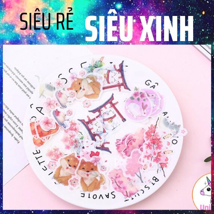 set 40 sticker ngộ nghĩnh phong cách nhật bản - trang trí sổ tay, sổ planner