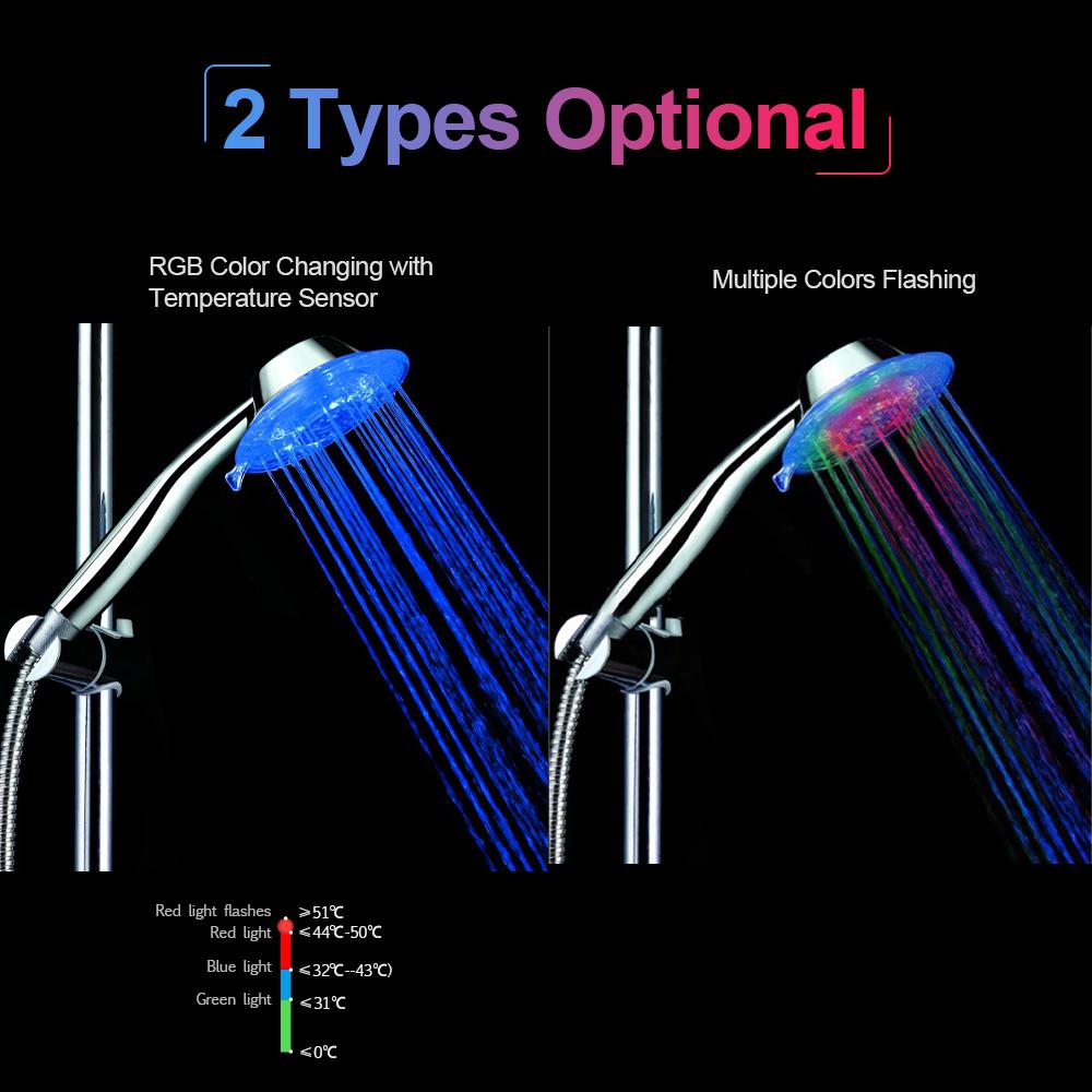 Đầu vòi sen cầm tay có đèn LED tự động thay đổi màu sắc