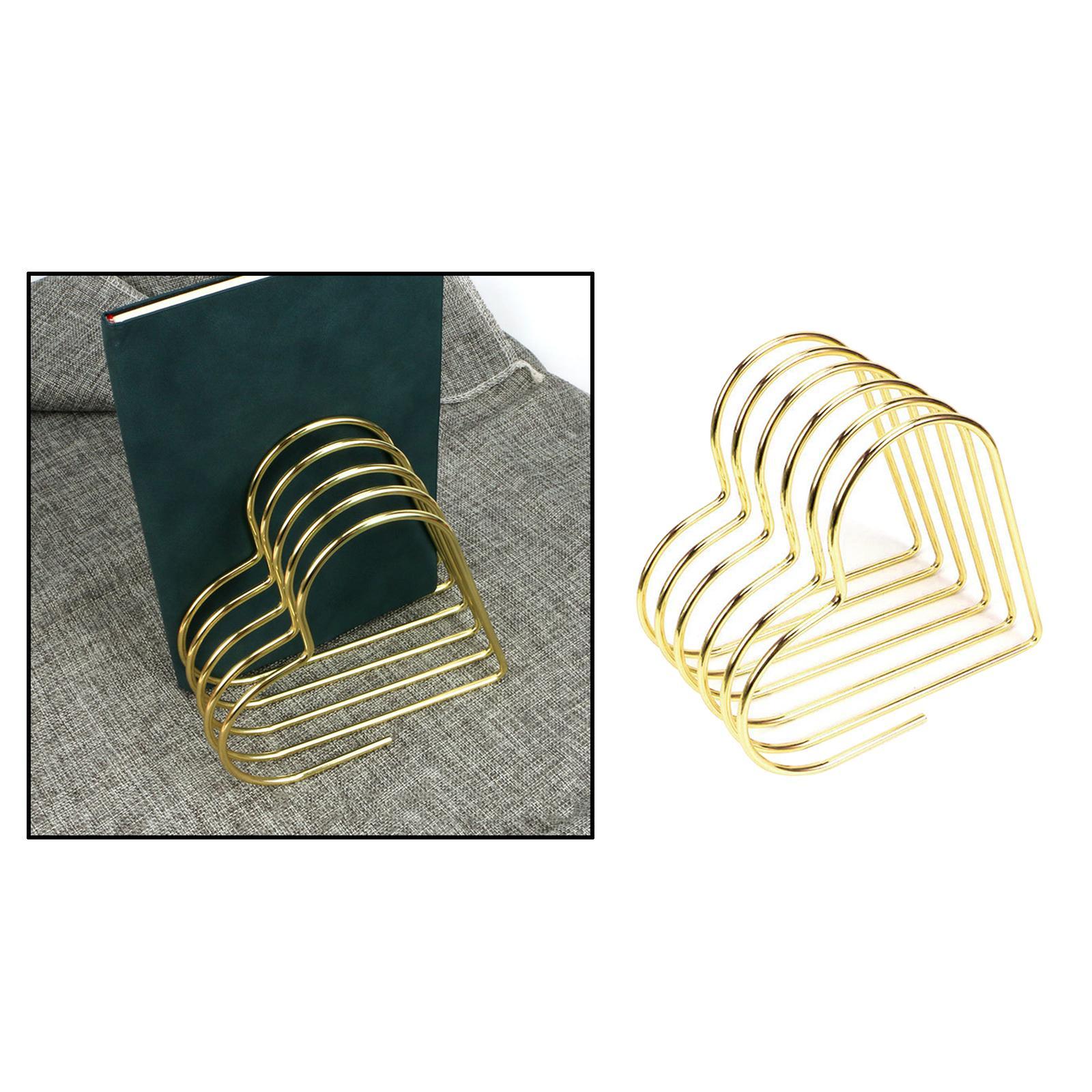 Office Iron Bookends Book Ends Supports Magazine Holder