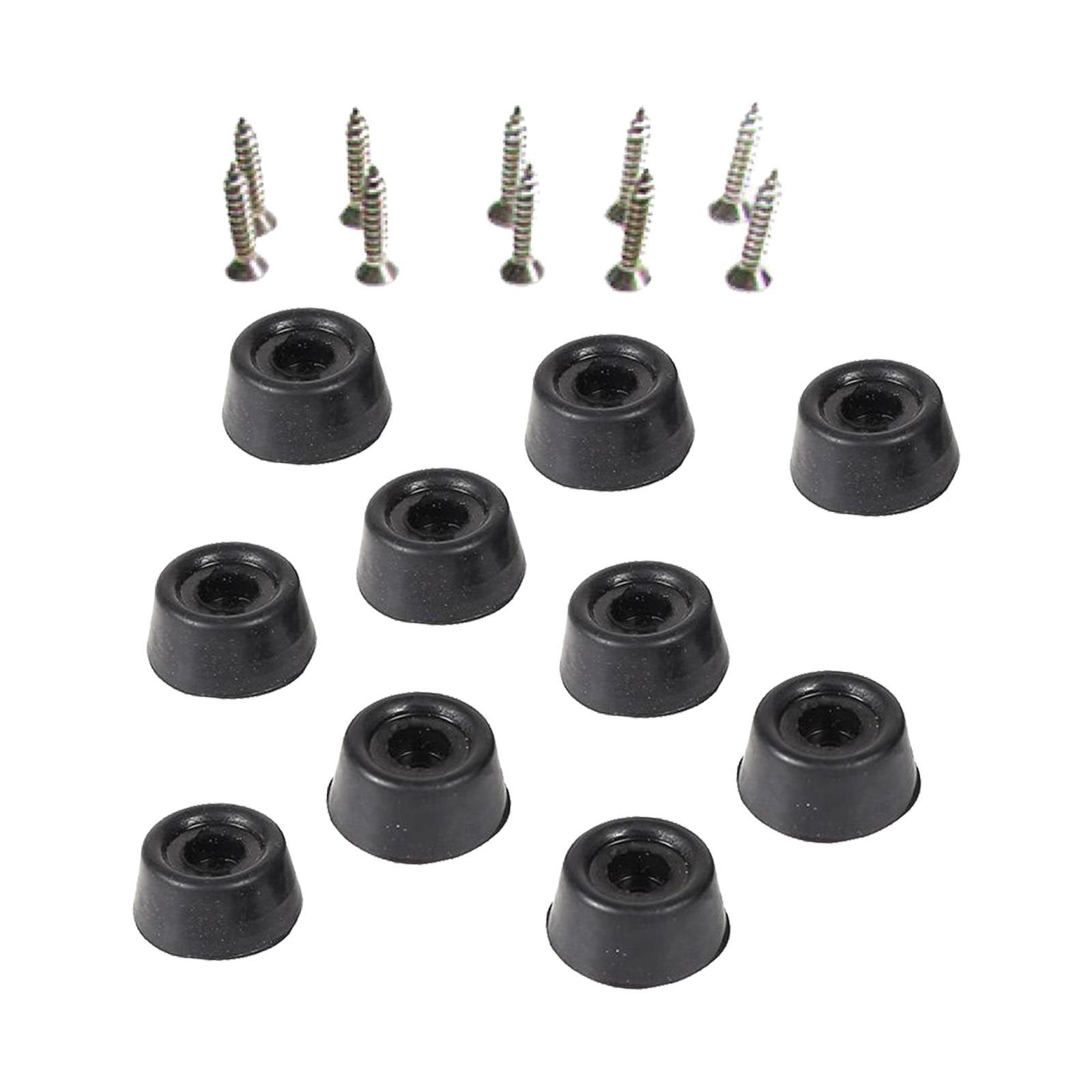 10pcs Billiard Cue Bottom Cover Billiard Cue Bottom Rubber Plug Protection Pad, Black
