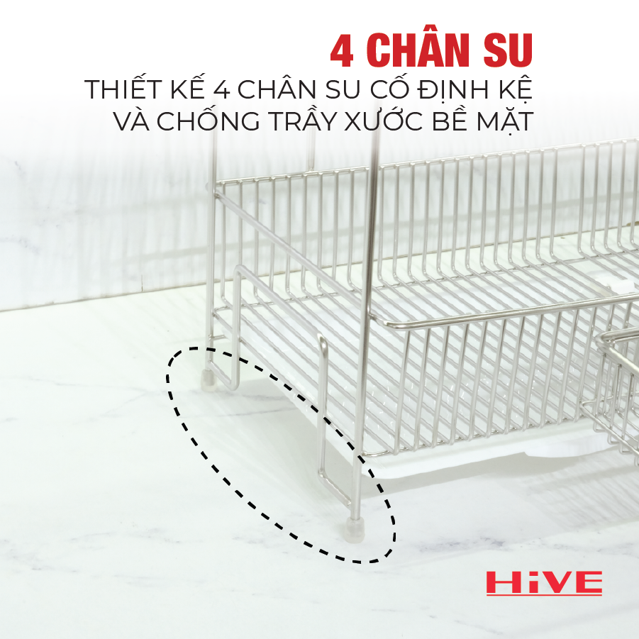 Giá úp chén bát WIDE 99 Shelf 2 Tầng inox Cao Cấp