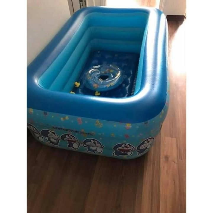 Bể bơi phao cho bé 3 tầng đủ tất cả kích cỡ tặng kèm đế chống trượt , có kèm bơm điện