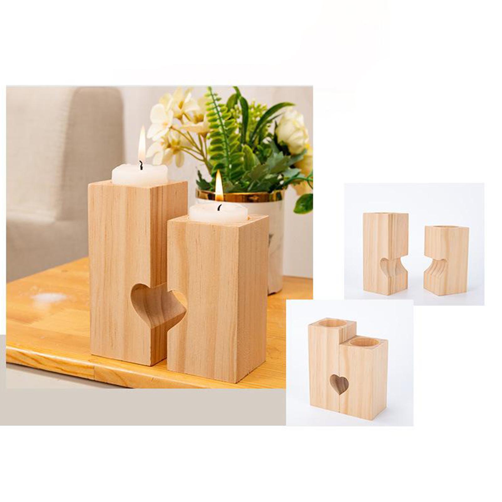 Farmhouse Decor Wooden Tealight Candle Holder Christmas Candle Holder Rustic Christmas Decor, for Party Home Wedding