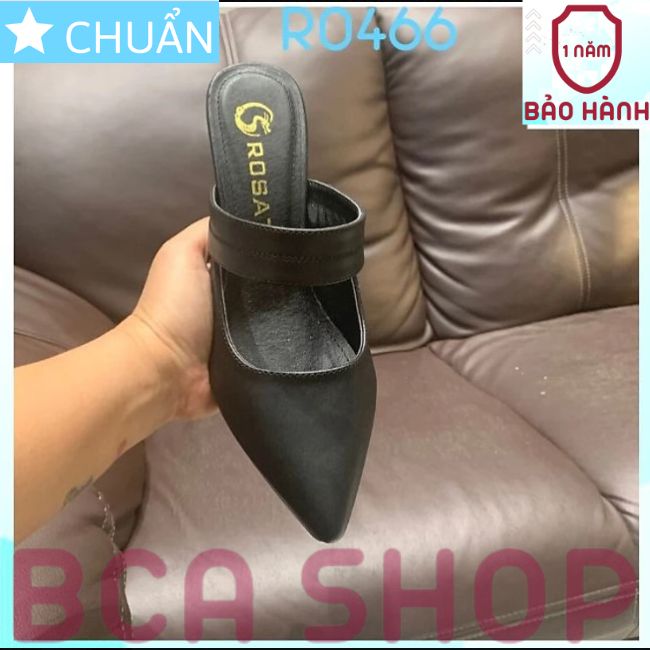 Giày cao gót nữ 8p RO466 ROSATA tại BCASHOP bít mũi, hở gót, gót trụ cùng màu thân - màu đen