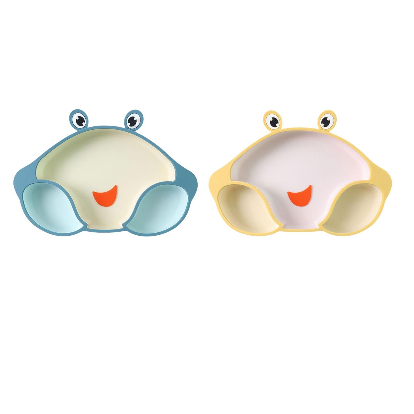 2 Pieces Silicone Suction Divided Plate Placemat Training Feeding Tableware