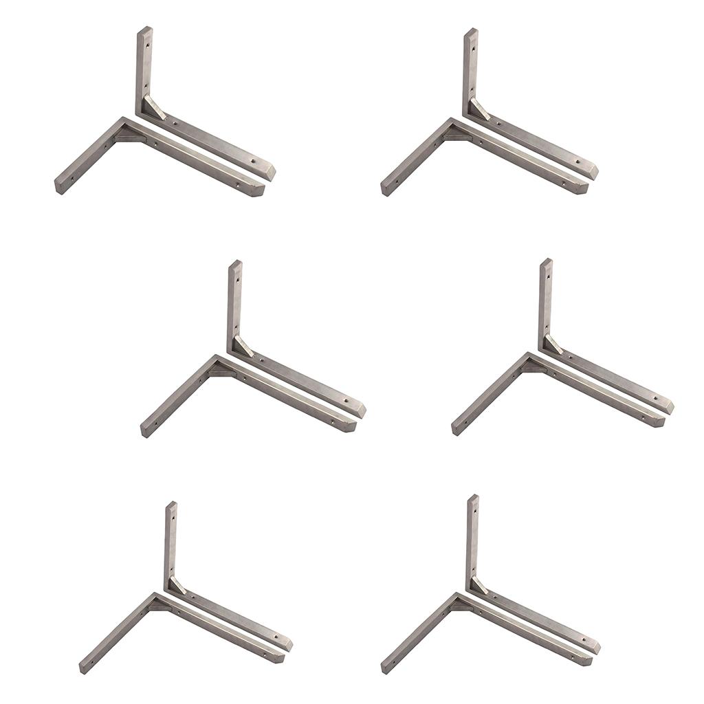2x2 Pcs Stainless Steel Triangular Corner Wall Shelf Bracket Holder 6 Inch