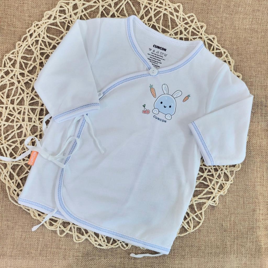 (3-6kg) Áo Sơ Sinh Cotton Cột Dây Tay Ngắn