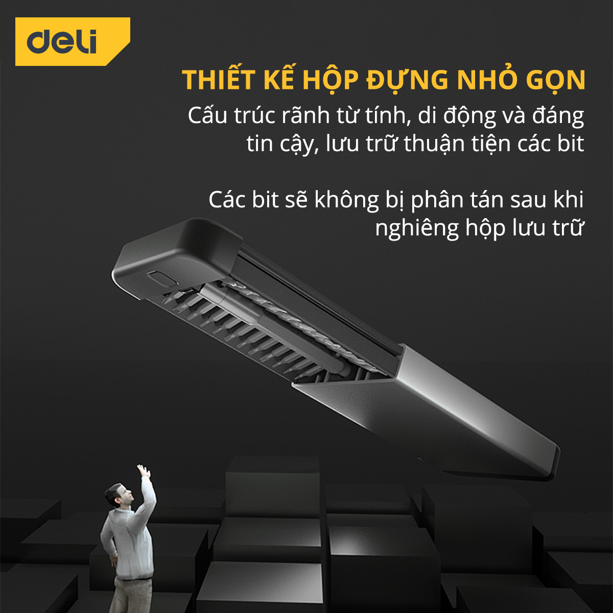 Hình ảnh Bộ Tua Vít 24 Đầu Từ Tính Deli - Chất Liệu Siêu Bền, Nhỏ Gọn, Dễ Dàng Sử Dụng Nhiều Mục Đích DL3525