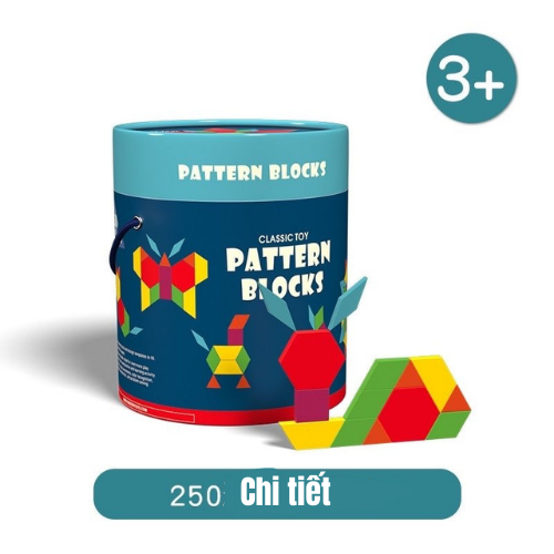 Đồ Chơi Gỗ Xếp Hình Sáng Tạo Mideer Pattern Blocks 250 chi tiết