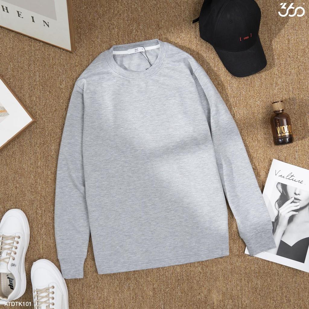 Sale Áo Phông Nam Trơn Dài Tay 360 Boutique Áo Thun Dài Tay Không Cổ - ATDTK101