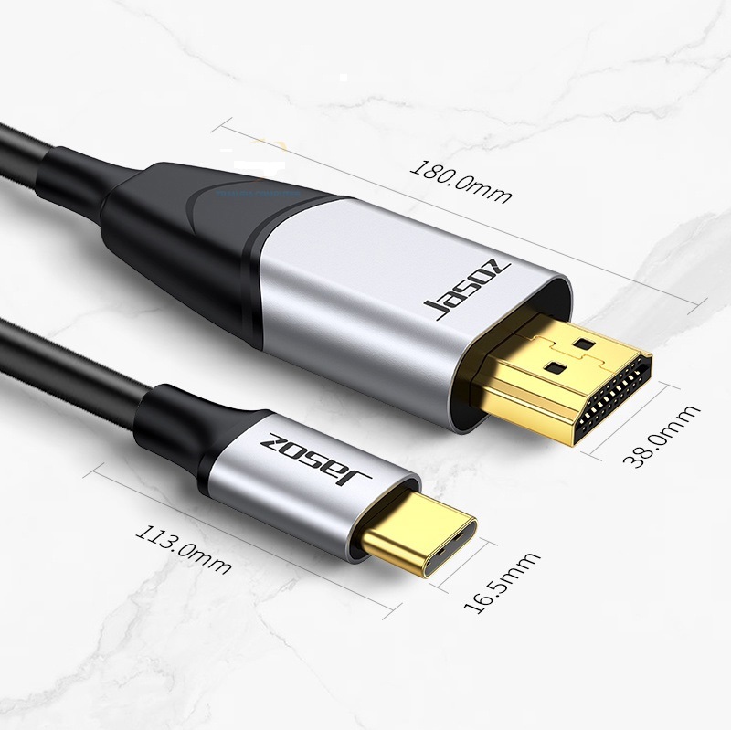 Dây chuyển đổi USB Type C sang HDMI dài 2M có chipset JASOZ T-H102 - Hàng Chính Hãng