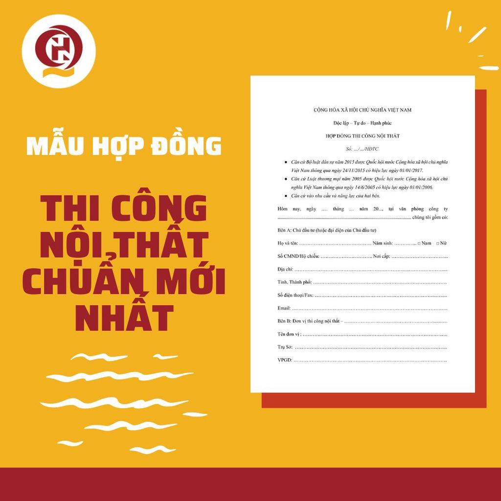 Mẫu hợp đồng thi công nội thất chuẩn mới nhất