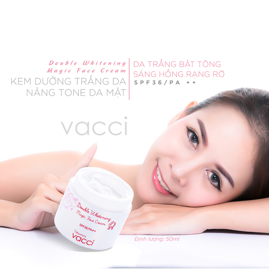 Kem dưỡng trắng da nâng tone da mặt Vacci