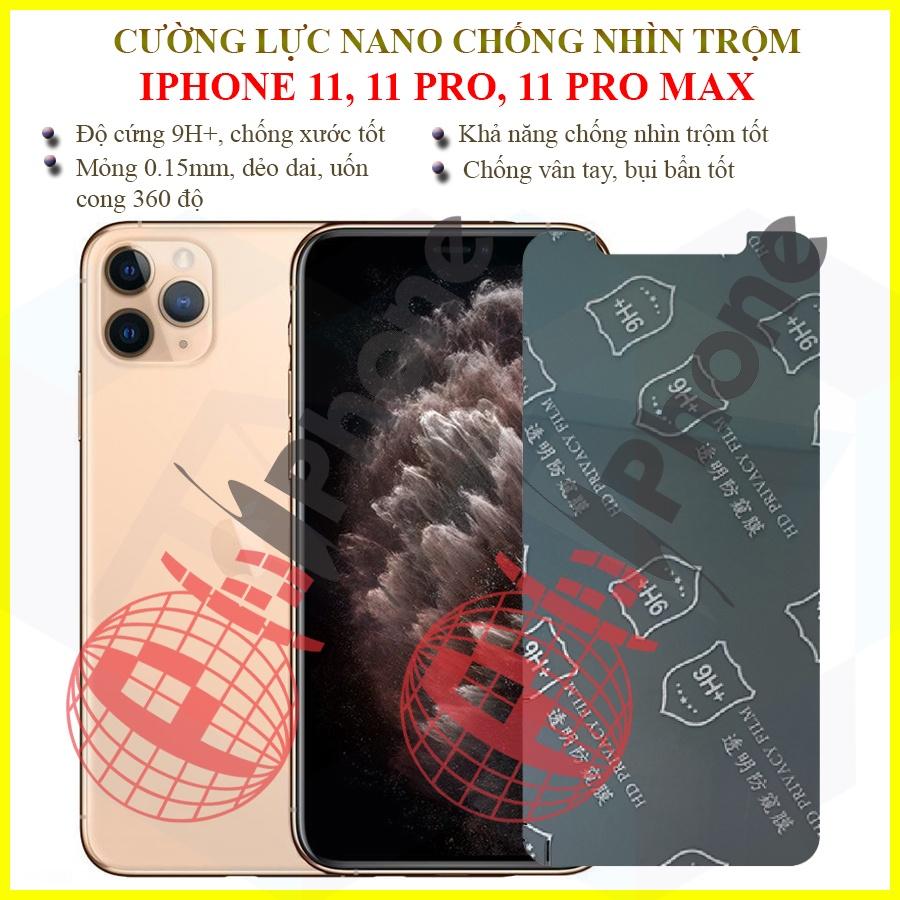 Dán chống nhìn trộm iPhone 11, 11 Pro, 11 Pro Max - Dán cường lực dẻo nano 9H