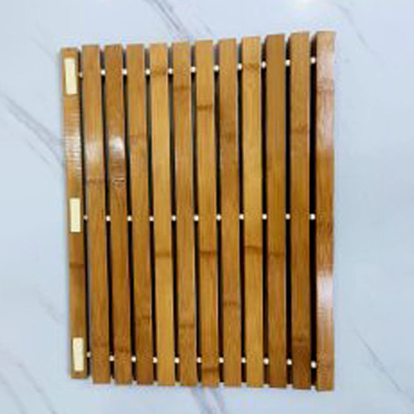 Bamboo Bath Mat Bathmats Non Slip Waterproof Floor Mat for Bathroom Pet Mat