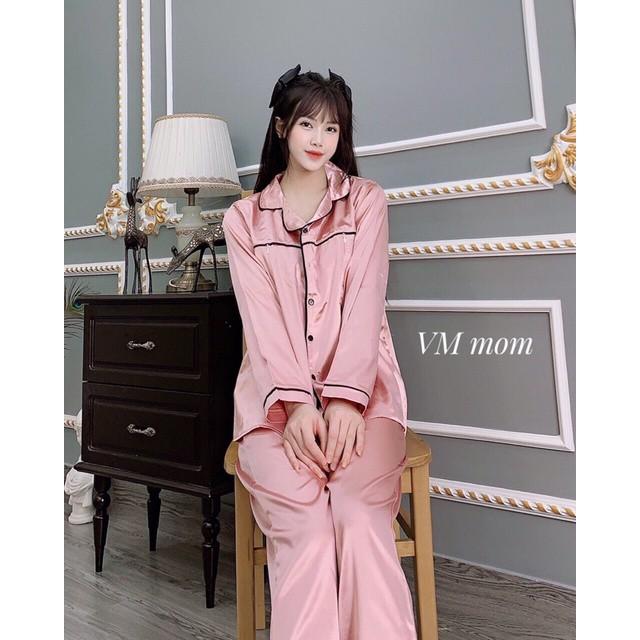 Bộ bầu bộ pijama bầu và sau sinh 2 in1 chất lụa thái cao cấp️quần có chun chỉnh️cam kết ko nhăn️Freesize 43~68k