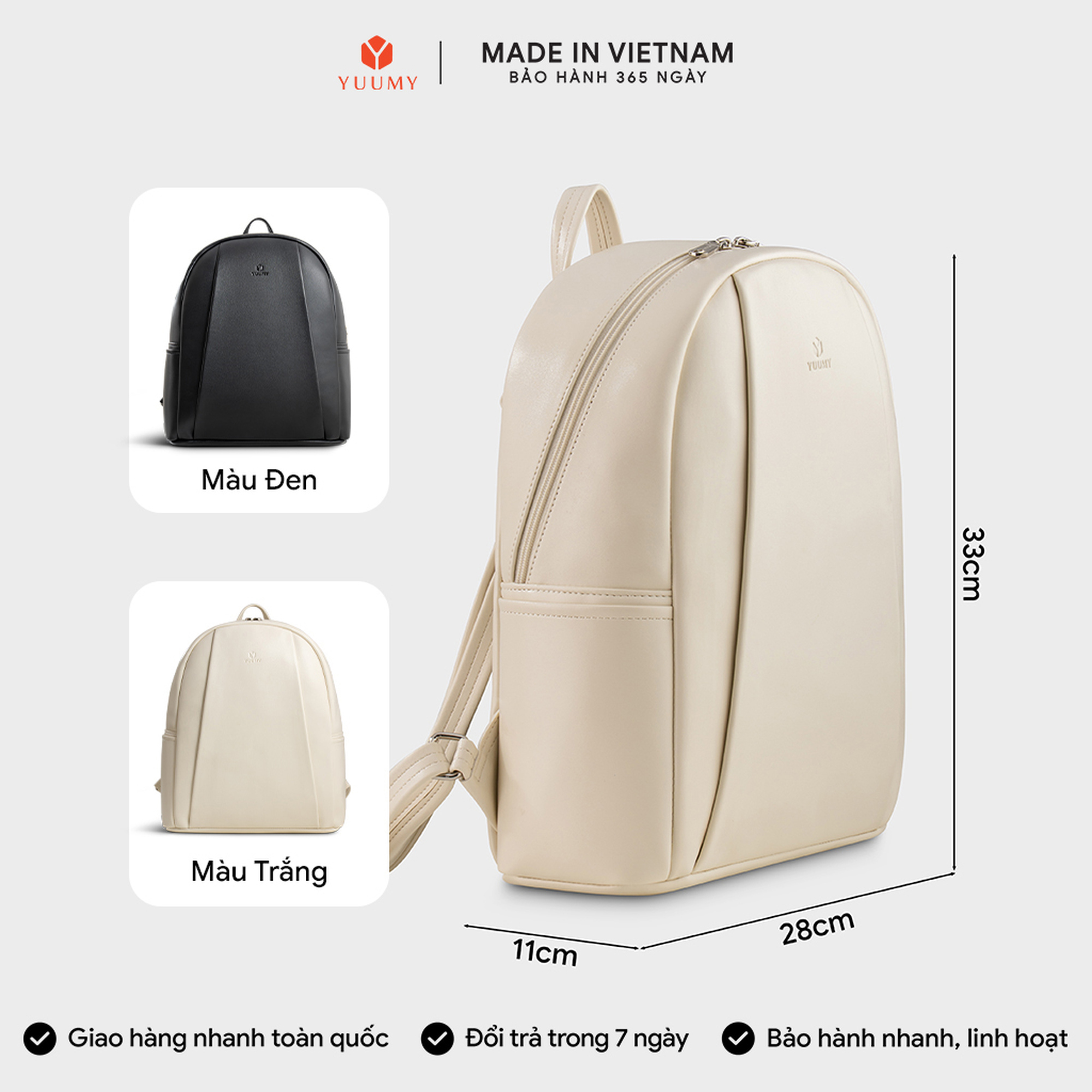 Balo Yuumy ( Thời trang nữ basic cỡ lớn - Balo da Seasand YBA111 )