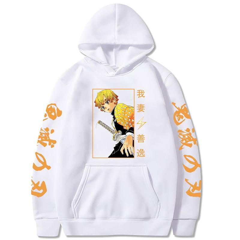 Áo Hoodie Anime Demon Slayer Hoodie Agatsuma Zenitsu In Hình Nỉ Nam Harajuku Dạo Phố Áo Unisex Chui Đầu