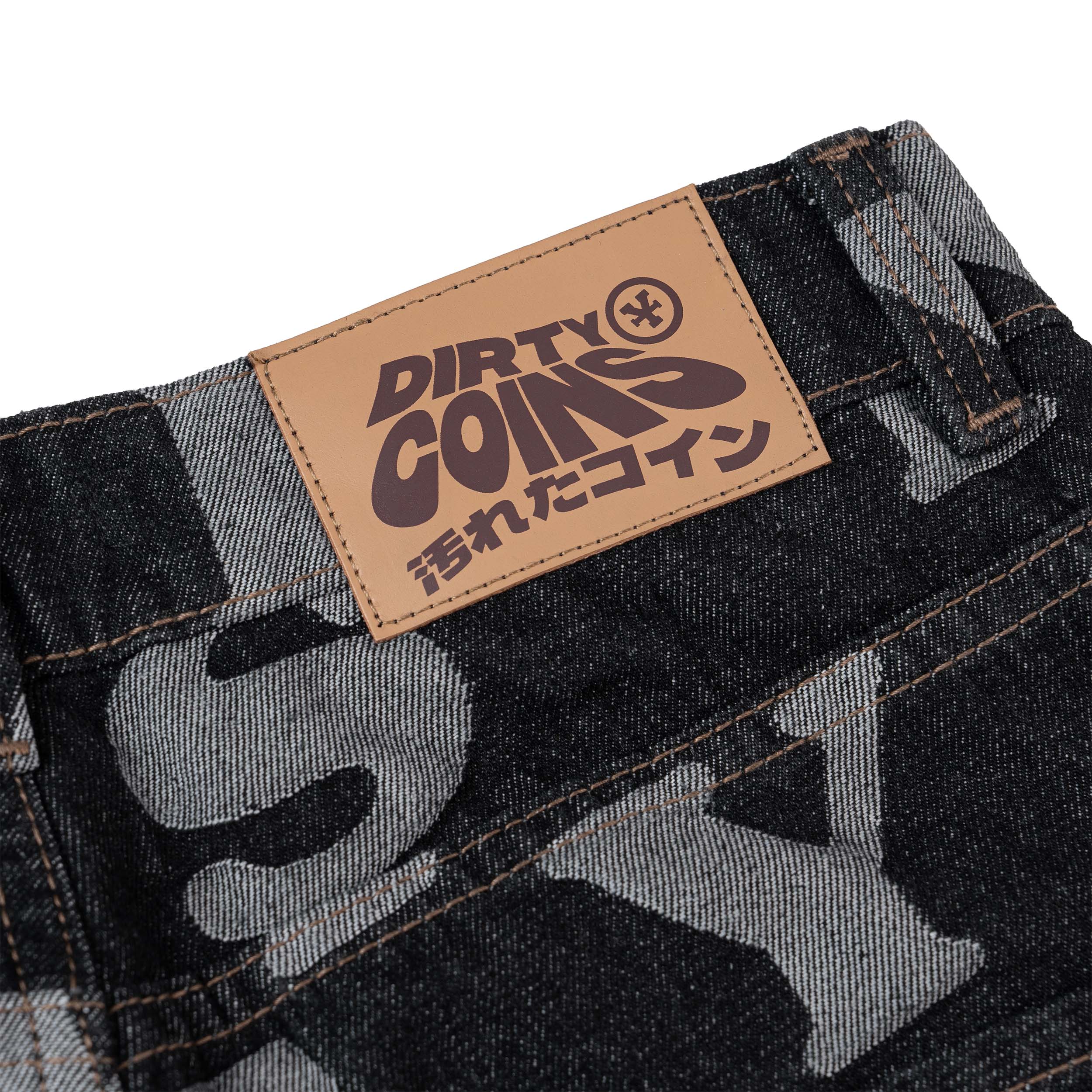 Quần DirtyCoins Denim Letter Monogram - Black