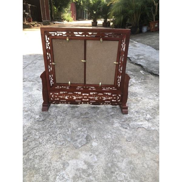 Khung hình thờ đôi gỗ hương dát vàng, kích thước ảnh 20x30cm