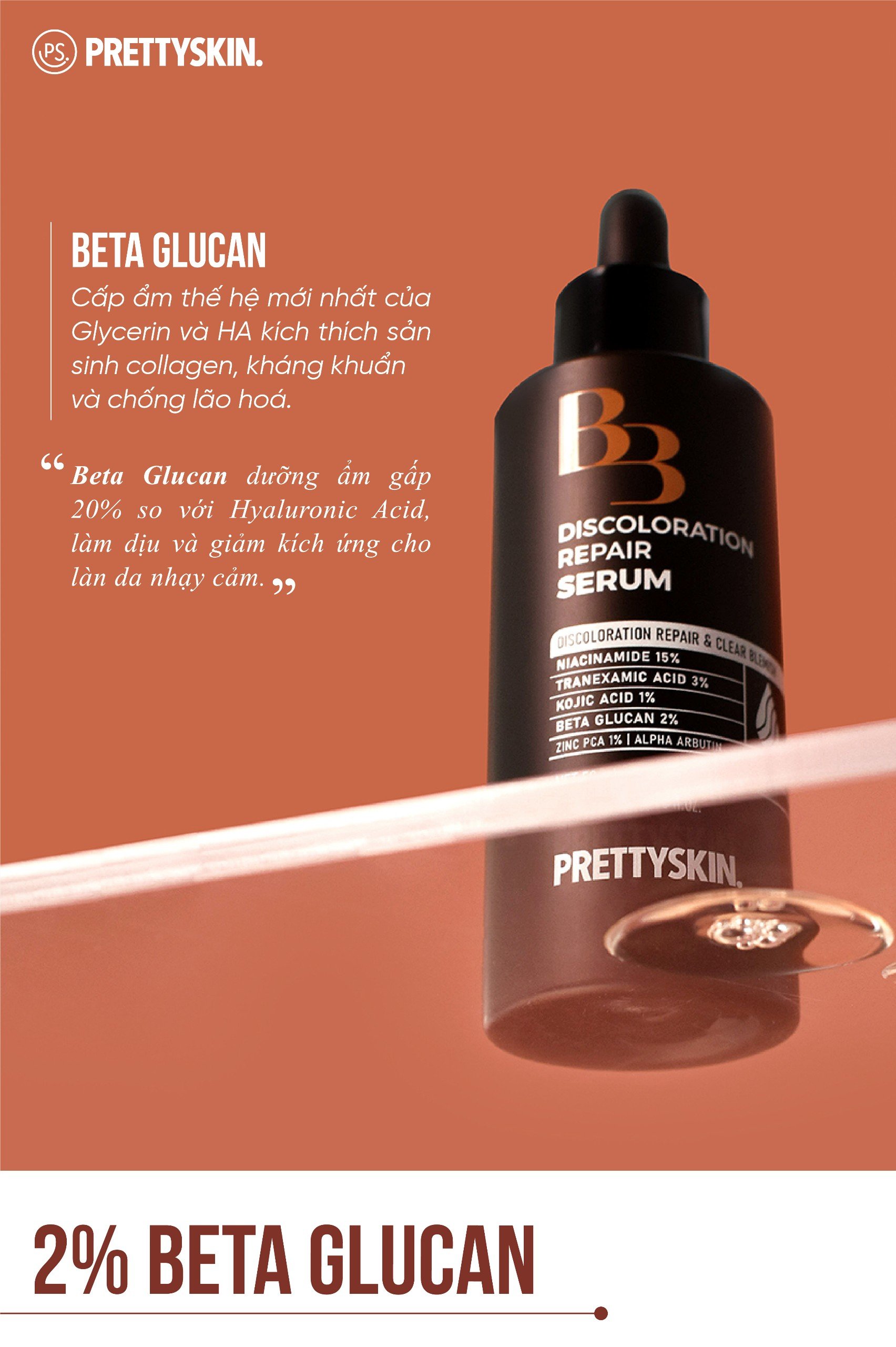 Serum xóa mờ thâm nám, ngừa lão hóa, cấp ẩm và mềm da Pretty Skin B3 Discoloration Repair 50ml