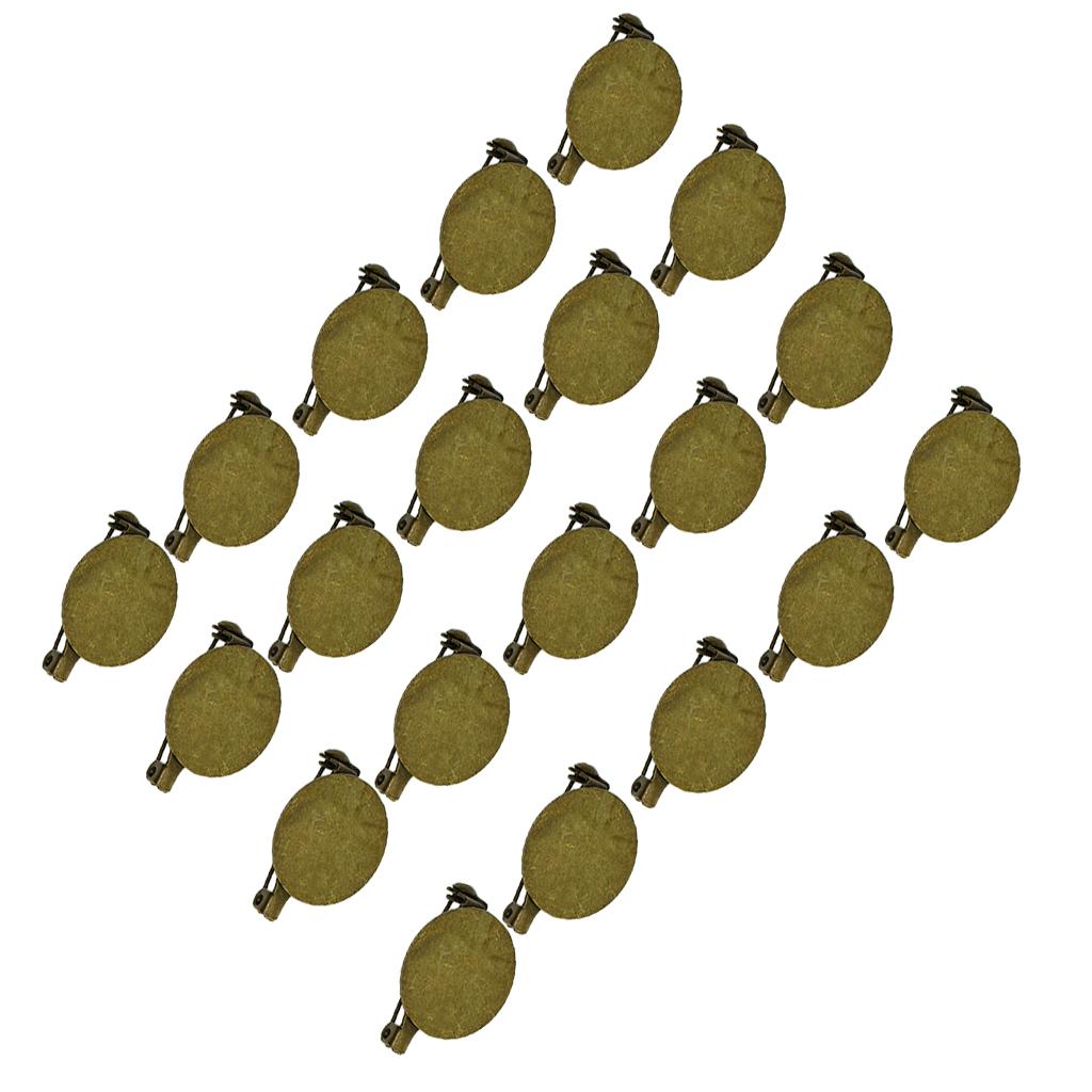 20x Round Brooch Base Blank Tray with Safety Pin Back DIY Jewelry Making Accessories