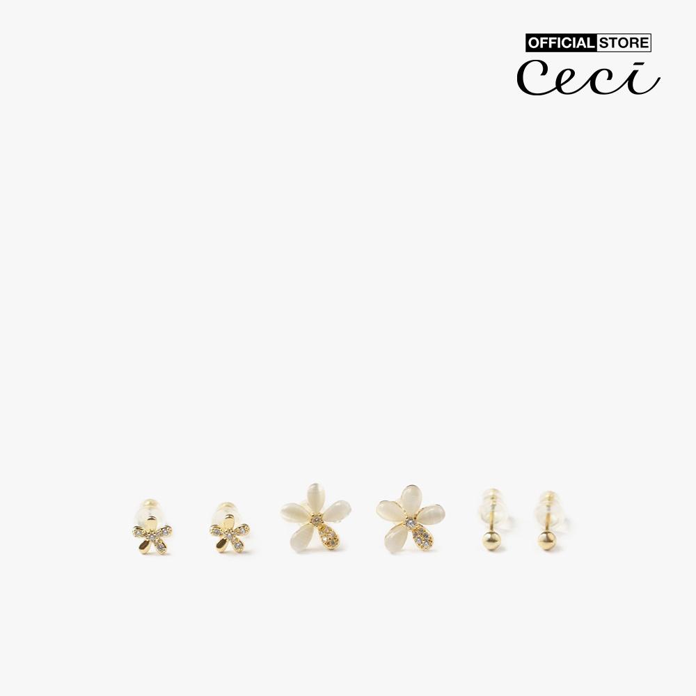 CECI - Set 3 cặp khuyên tai hình bông hoa nữ tính CC1-05000024