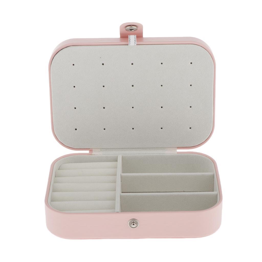 Travel Portable Jewelry Box Organizer PU Leather Ornament Case Storage