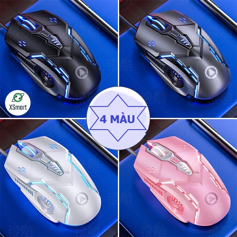 Chuột chơi game máy tính có đèn led đổi màu XSmart G5 Gaming thiết kế 6D, chỉnh được DPI, tương thích pc, laptop - Hàng Chính Hãng