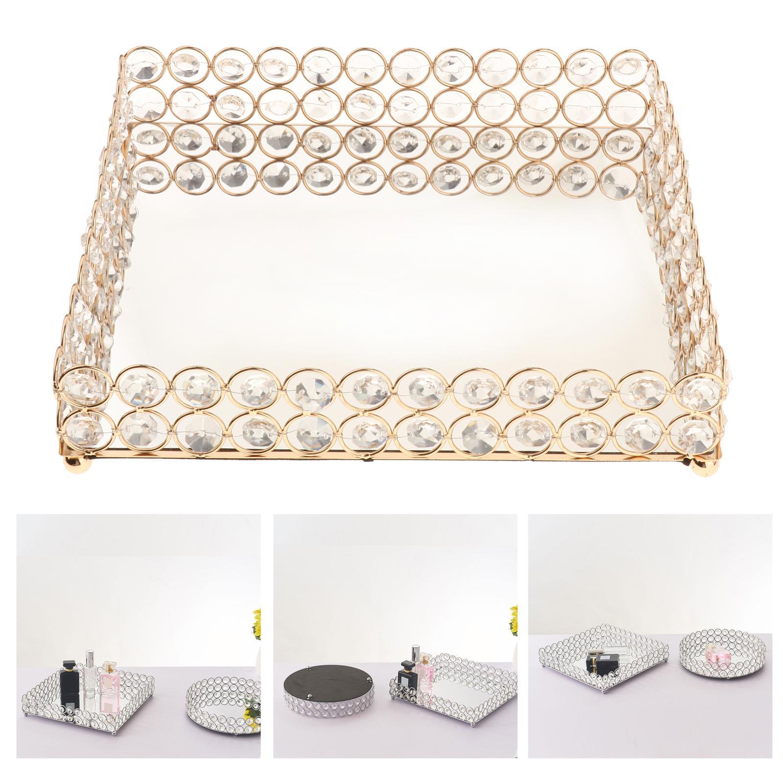 Mirrored Vanity Tray Cosmetic Trinket Tray Organizer Holder Ornament
