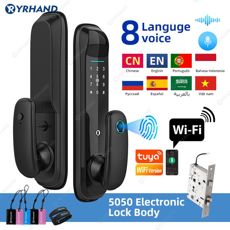 Yrhand Tuya WiFi Kỹ thuật số Khóa điện tử cho nhà thông minh khóa sinh trắc học Kỹ thuật số