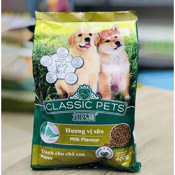 COMBO 5 GÓI Thức Ăn Hạt Khô Dành Chó Con Hương Vị Sữa Classic Pets Milk Flavour 400g