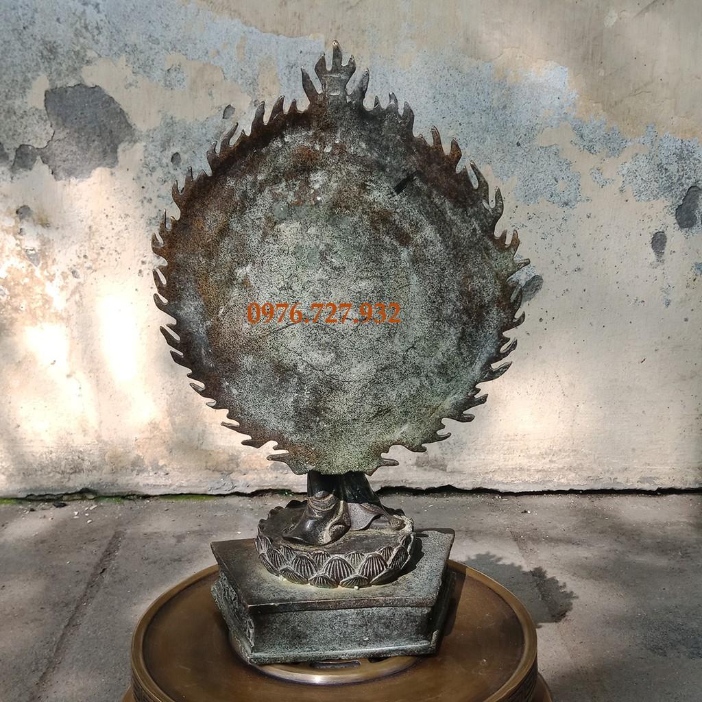 Tượng phật quan âm bồ tát 18 tay cao 31cm bằng đồng giả cổ, tượng phật quan âm