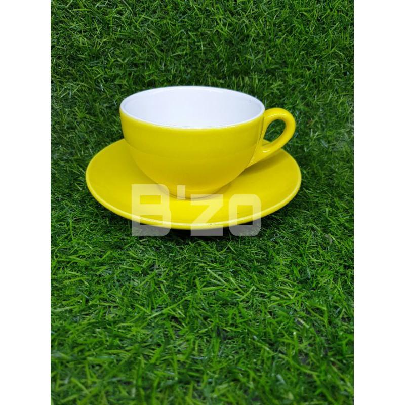 Bộ cốc capu 220ml kèm đĩa kê sứ, cốc uống nước, cốc capuchino, cốc uống cà phê, cốc sứ Bát tràng. Được chọn màu