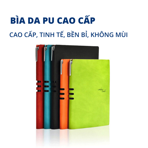 Sổ tay bìa da A5 ghi chép tiện lợi có kèm bút A25923