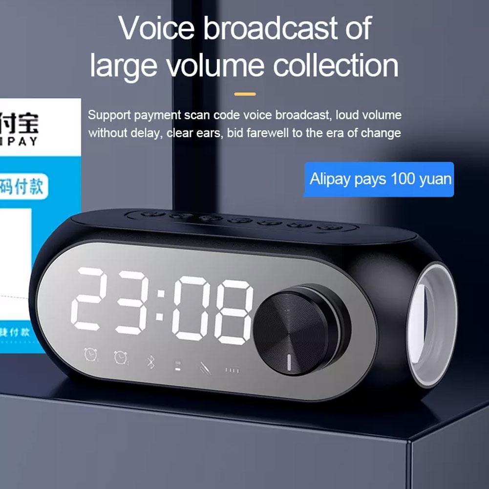 Đèn LED Loa Bluetooth Không Dây Đồng Hồ Báo Thức Nhà Phòng Đồng Hồ Đài FM Phát Thẻ TF Trang Trí Đồng Hồ Báo Thức Âm Nhạc Aux F3I4 Color: C