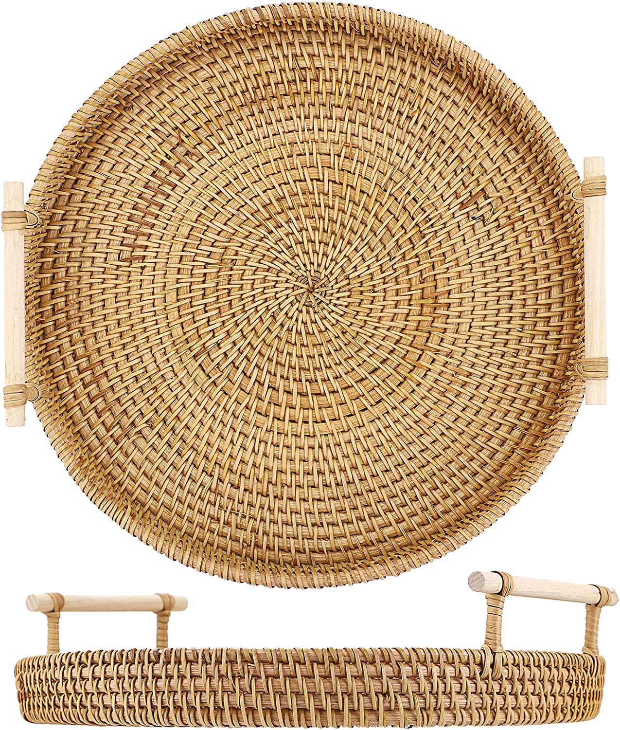 Bộ khay mây đan tròn 26 & 30cm