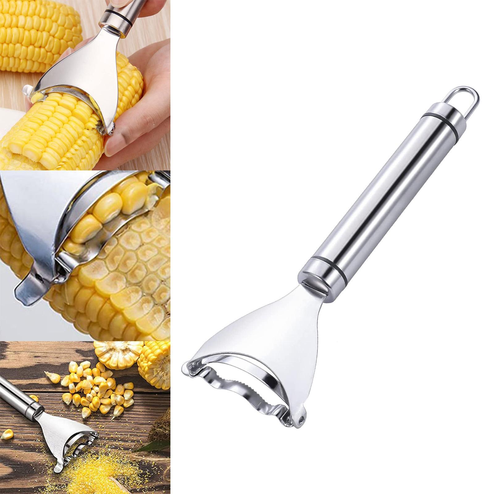 Corn Peeler,Kitchen Gadget,Stainless Steel Corn Thresher with Handle,Corn Stripper Corn Cob Stripper Tool,Thresher Corn Cutter from the Cob
