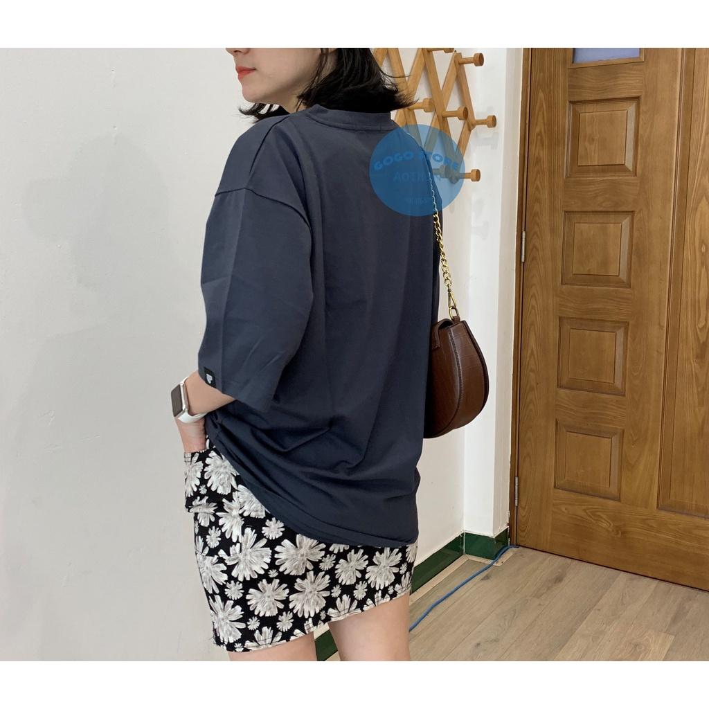 Áo thun unisex xanh đen in nổi chữ -freesize-áo thun nam nữ-