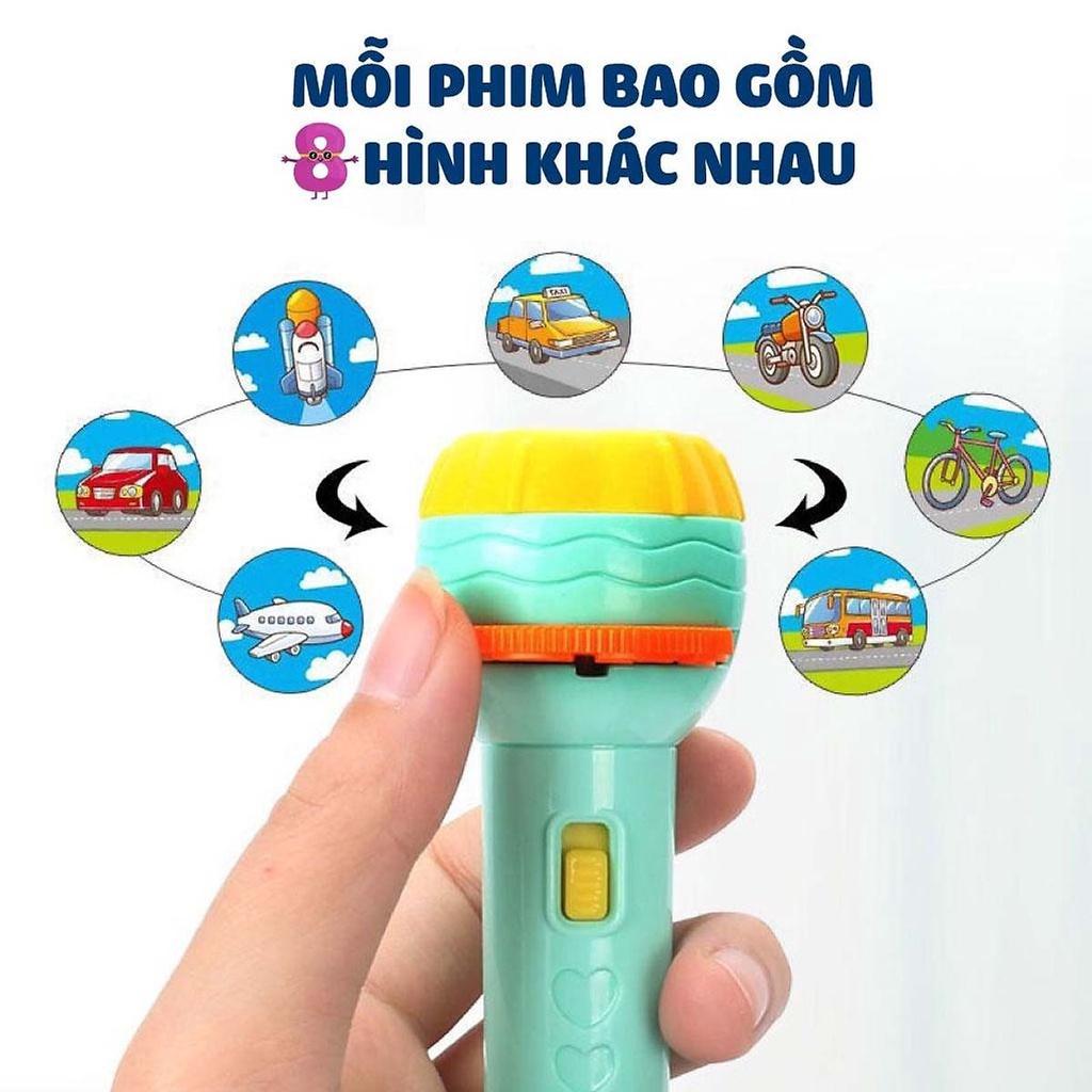 Đèn Pin Chiếu Hình Thú Động Con Vật khủng Long Bóng Các Mẫu Hoạt Hình Đáng Yêu Cho Bé Kể Chuyện Tập Vẽ