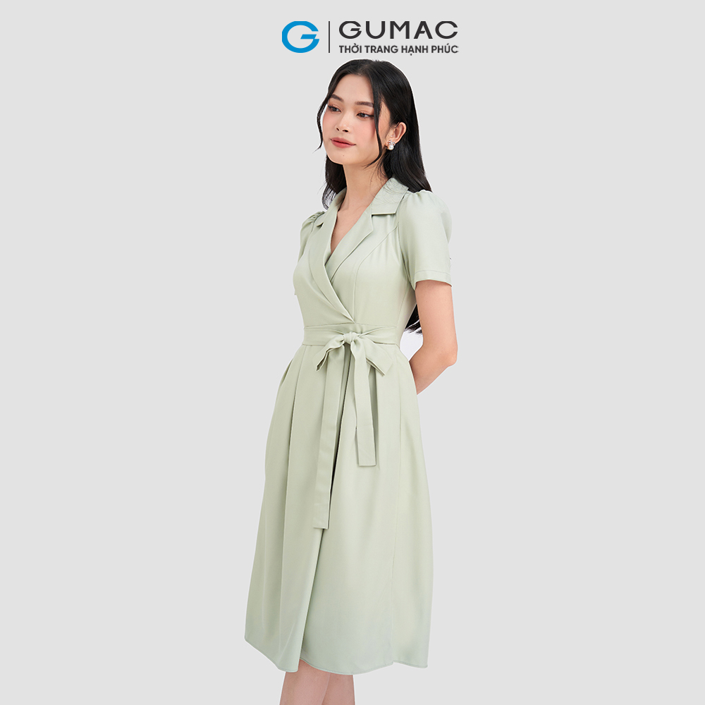 Đầm form dài cổ vest GUMAC DD03051