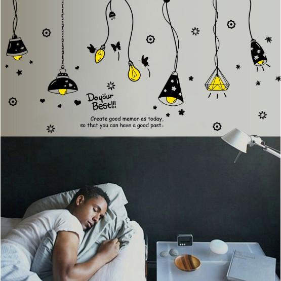 Decal trang trí đèn chùm mẫu 01