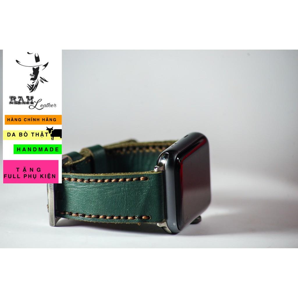 Dây đồng hồ RAM Leather da bò xanh rêu - RAM classic 1984