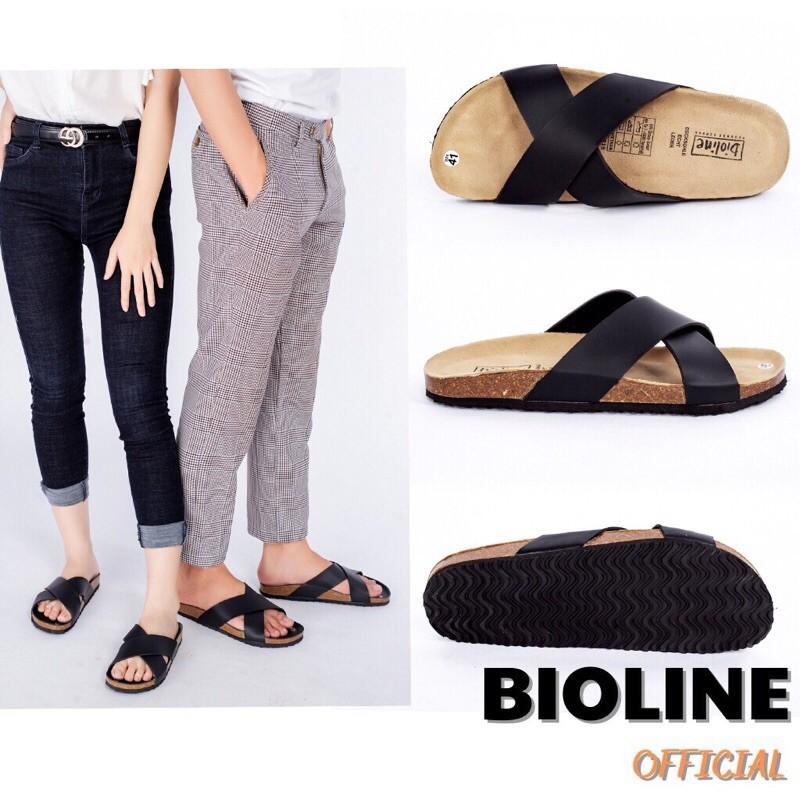 Dép birken đế trấu quai chéo Bioline da pu chống nước P03 - Bioline Official