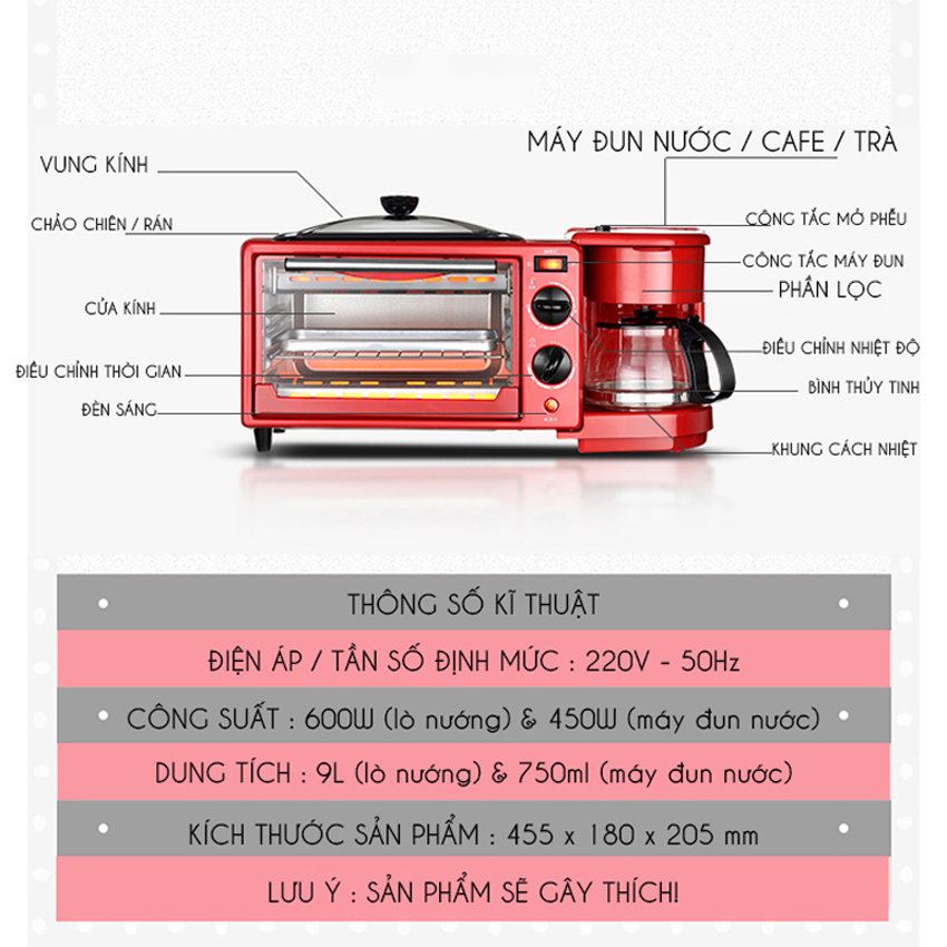 Lò nướng điện kiêm máy pha cà phê