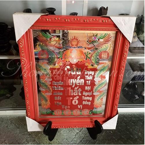 Bài vị Cửu Huyền Thất Tổ tiếng Hán-Việt (liễng thờ đỏ) nhiều size