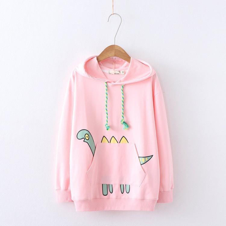 ÁO HOODIE NỮ UNISEX IN HÌNH KHỦNG LONG SỪNG NHÍ VỚI CÁI SỪNG SIÊU DỄ THƯƠNG